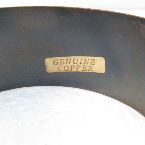 Vintage Southwestern Genuine Copper Cuff Bracelet with Textured Design - Picture 8 of 14